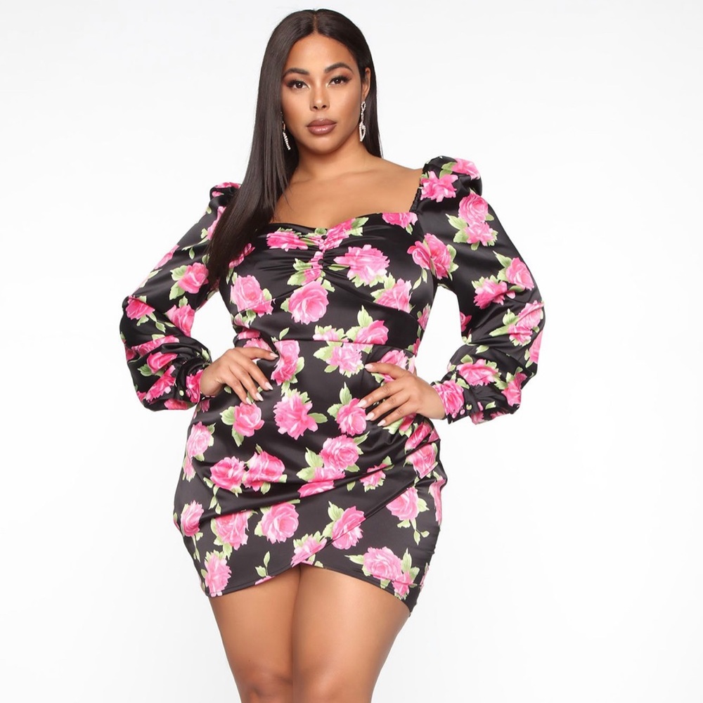Fashion Nova Kiss Me Quick Satin Mini Dress 1X
